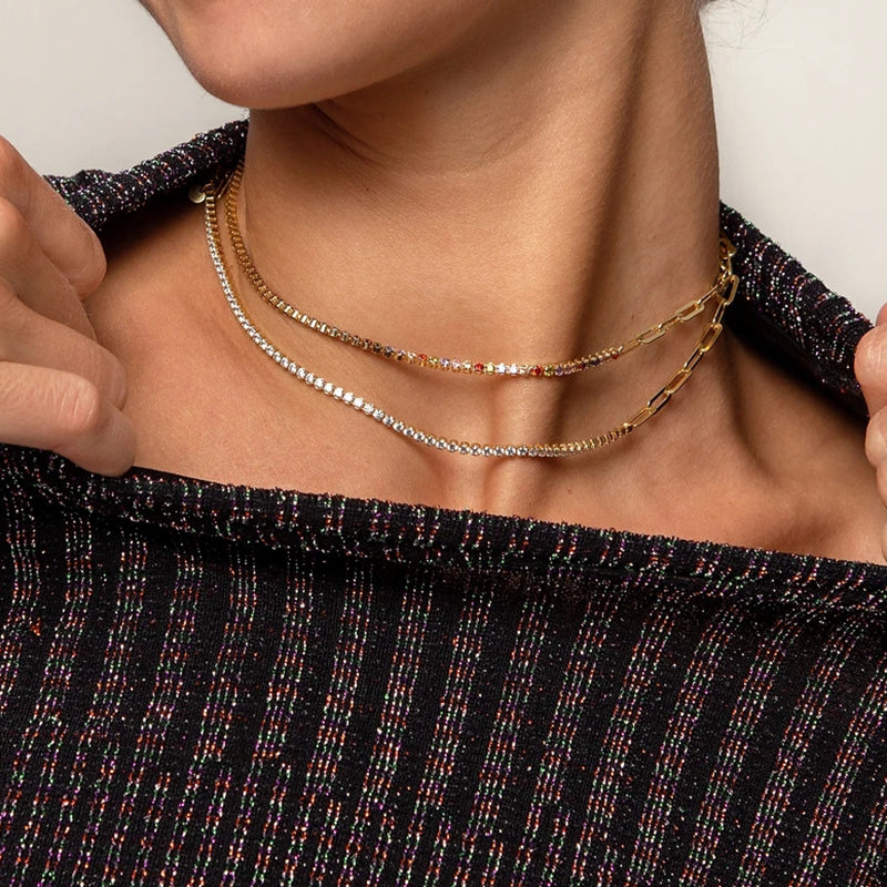 Anouk Mesh Asymmetric Gold Plated Necklace