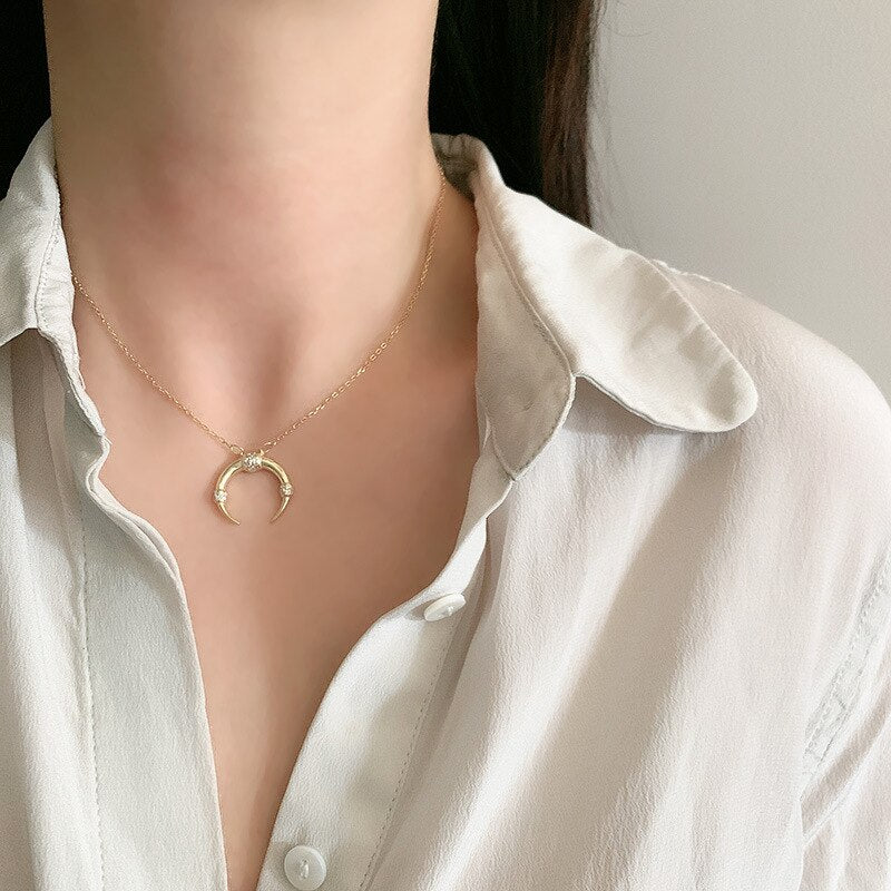 Artemis Crescent Gold Plated Necklace