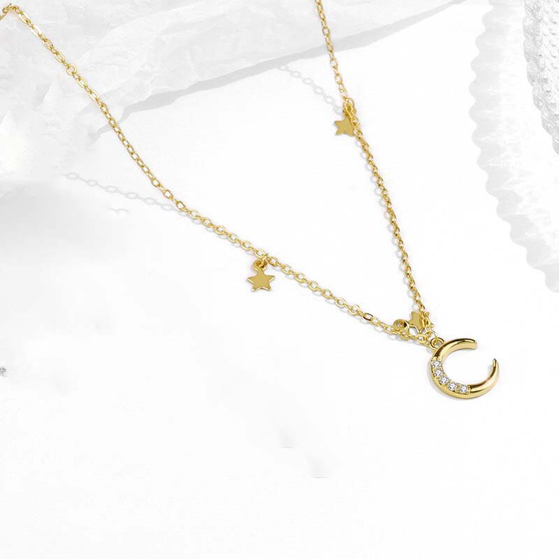 Lia Lunar Stars Gold Plated Necklace