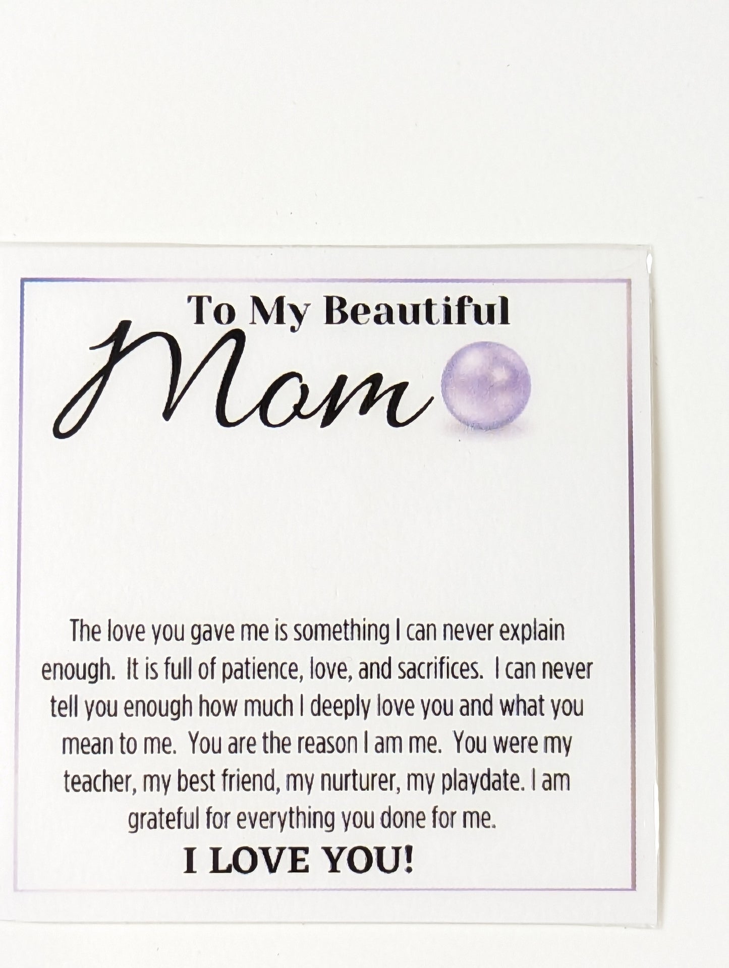 Freshwater Lilac Pearl - To My Beautiful Mom Gold Plated Necklace