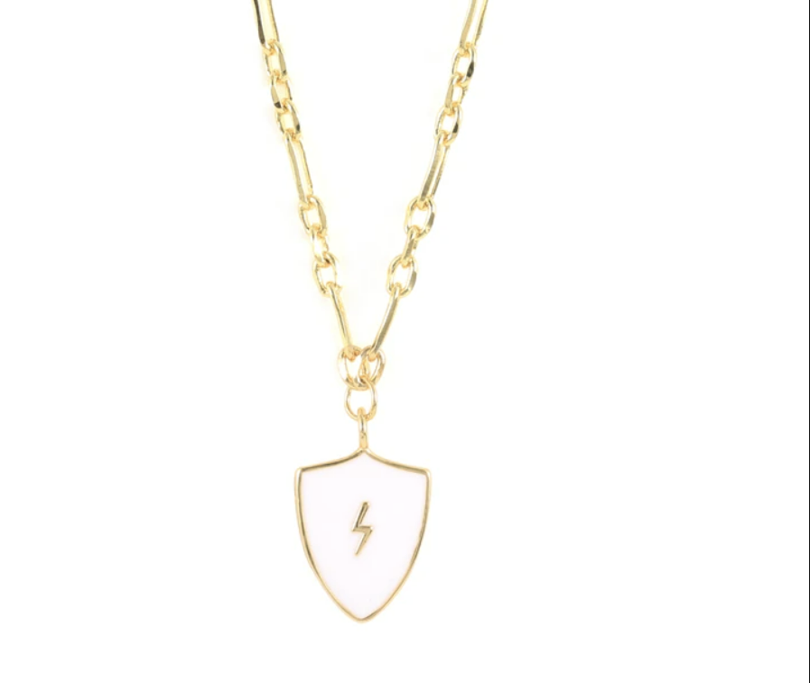 White Ename Clavicle Necklace