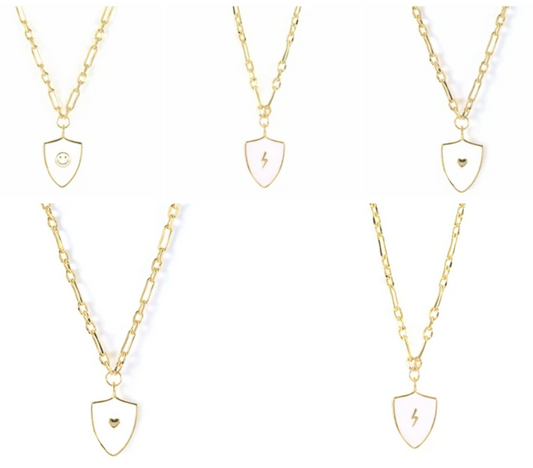 White Ename Clavicle Necklace