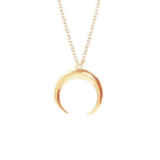 Crescent Moon Gold Plated Necklace