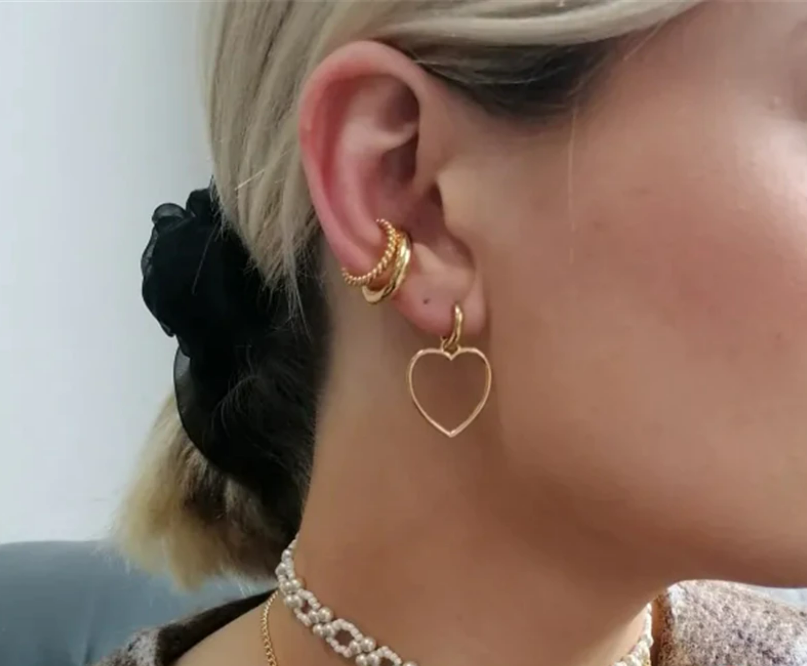 Forever Love Heart Hoops Gold Plated Earrings