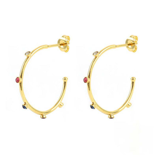 C Hoops Classic Gold Plated Earrings