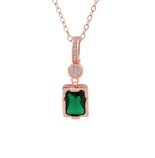 Phoebe Green Agate Gold Plated Necklace