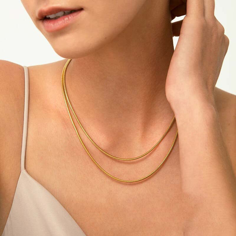 Hera Snake Bone Gold Plated Necklace